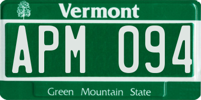 VT license plate APM094