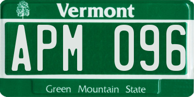 VT license plate APM096