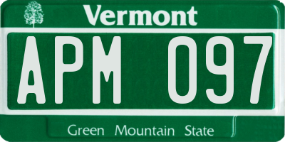 VT license plate APM097
