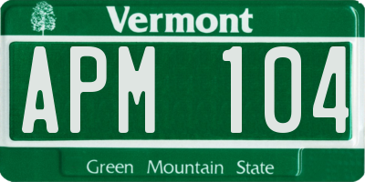 VT license plate APM104