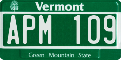 VT license plate APM109
