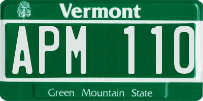 VT license plate APM110