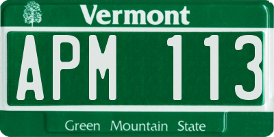 VT license plate APM113