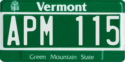 VT license plate APM115