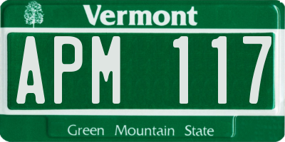 VT license plate APM117