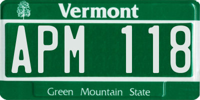VT license plate APM118