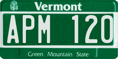 VT license plate APM120