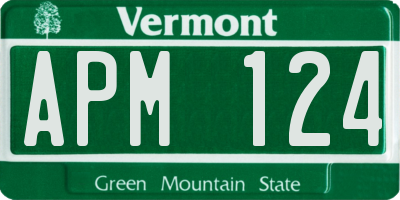 VT license plate APM124
