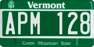 VT license plate APM128