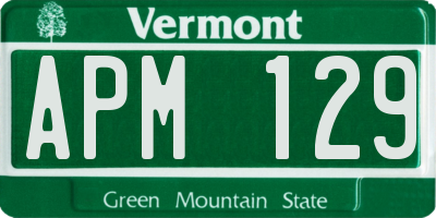 VT license plate APM129