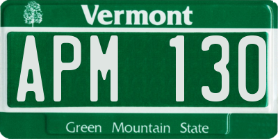 VT license plate APM130