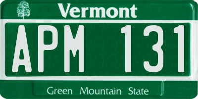 VT license plate APM131