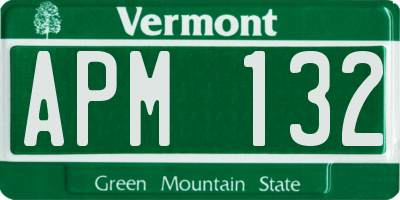 VT license plate APM132