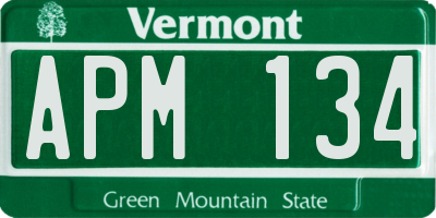 VT license plate APM134