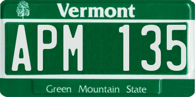 VT license plate APM135