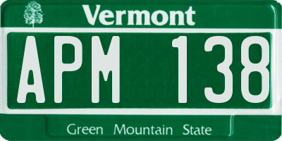 VT license plate APM138
