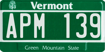 VT license plate APM139
