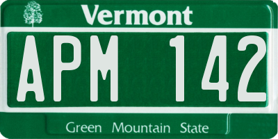 VT license plate APM142