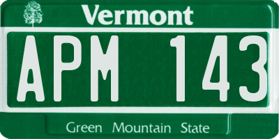 VT license plate APM143