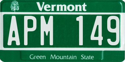 VT license plate APM149