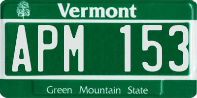 VT license plate APM153
