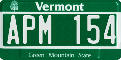 VT license plate APM154