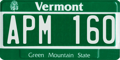 VT license plate APM160