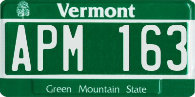 VT license plate APM163