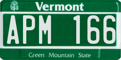 VT license plate APM166
