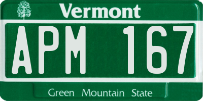 VT license plate APM167
