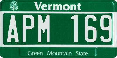 VT license plate APM169
