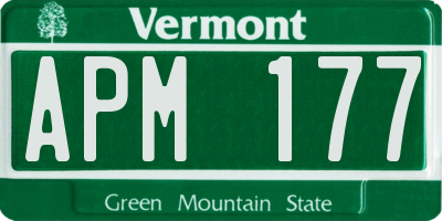 VT license plate APM177