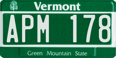 VT license plate APM178