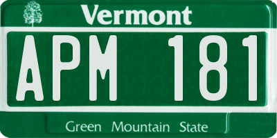 VT license plate APM181