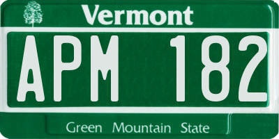 VT license plate APM182