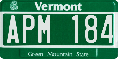 VT license plate APM184