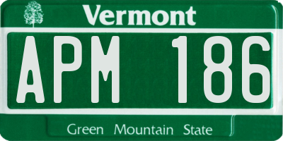 VT license plate APM186