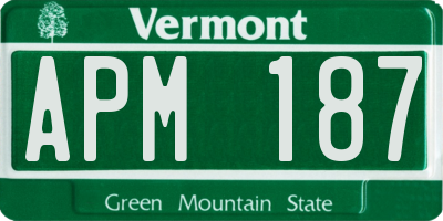 VT license plate APM187