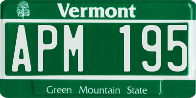 VT license plate APM195