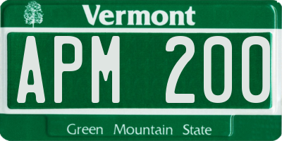 VT license plate APM200
