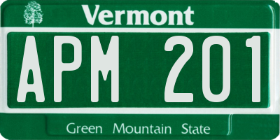 VT license plate APM201