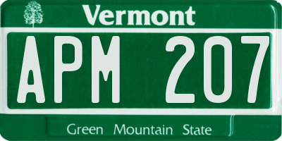 VT license plate APM207