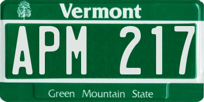 VT license plate APM217