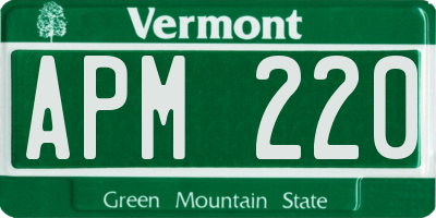 VT license plate APM220