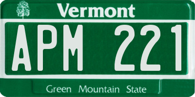 VT license plate APM221