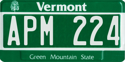 VT license plate APM224