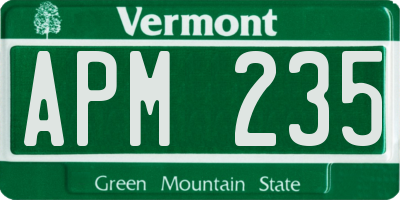 VT license plate APM235
