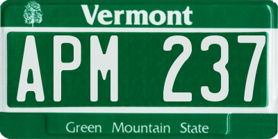 VT license plate APM237