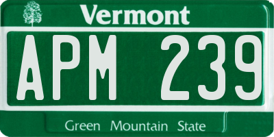 VT license plate APM239