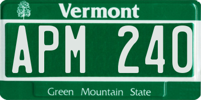 VT license plate APM240